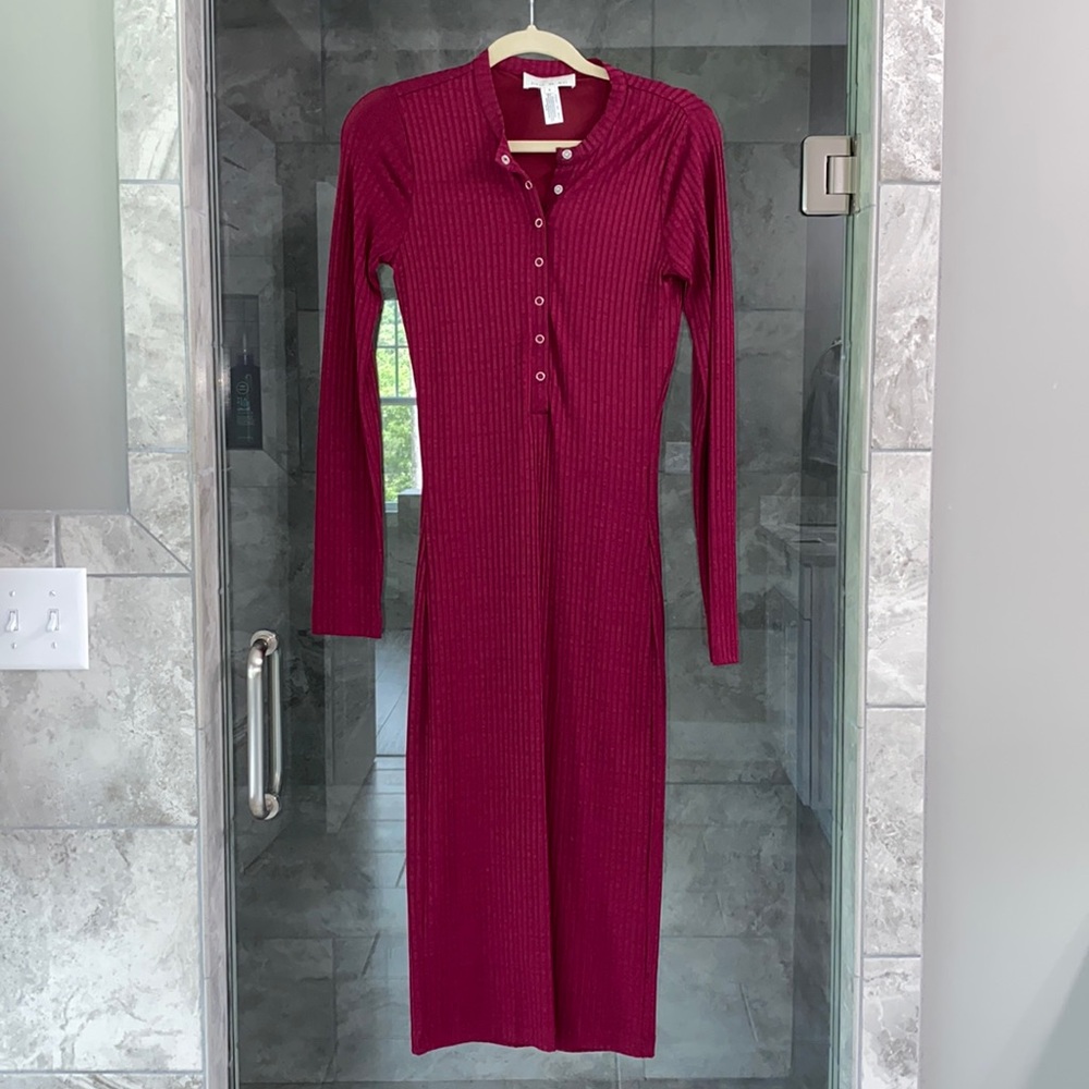 Fleur Du Mal Burgandy Body Con Never Been Worn Dress Size S
